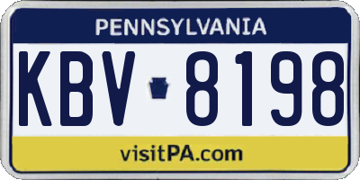 PA license plate KBV8198