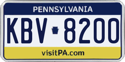 PA license plate KBV8200