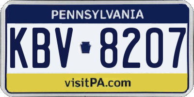 PA license plate KBV8207