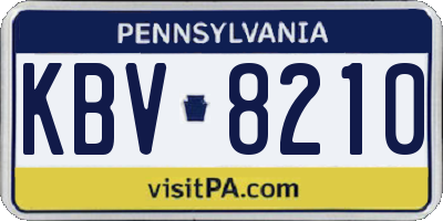 PA license plate KBV8210
