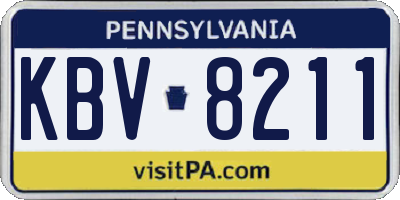 PA license plate KBV8211