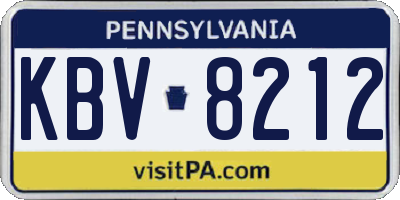PA license plate KBV8212