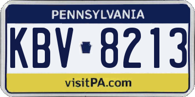 PA license plate KBV8213