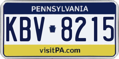 PA license plate KBV8215