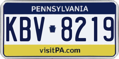 PA license plate KBV8219