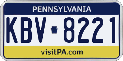 PA license plate KBV8221