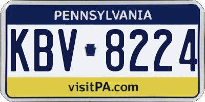 PA license plate KBV8224
