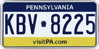 PA license plate KBV8225