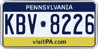 PA license plate KBV8226