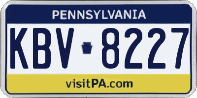 PA license plate KBV8227