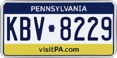 PA license plate KBV8229