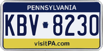 PA license plate KBV8230