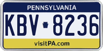 PA license plate KBV8236