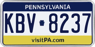 PA license plate KBV8237