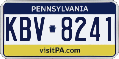 PA license plate KBV8241