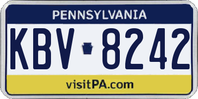 PA license plate KBV8242