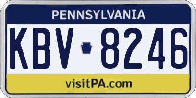 PA license plate KBV8246