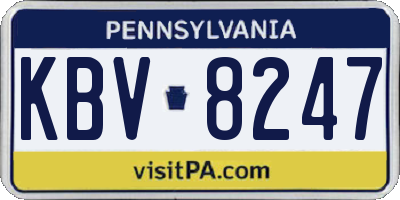 PA license plate KBV8247