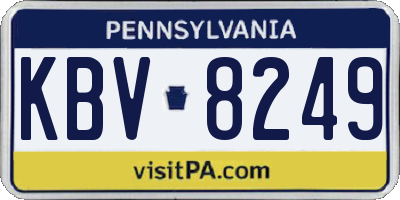 PA license plate KBV8249