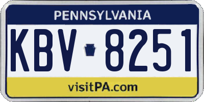 PA license plate KBV8251