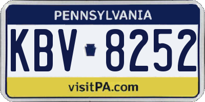 PA license plate KBV8252