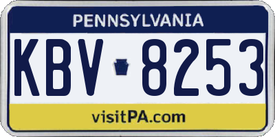 PA license plate KBV8253