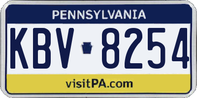 PA license plate KBV8254
