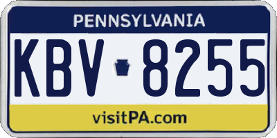PA license plate KBV8255