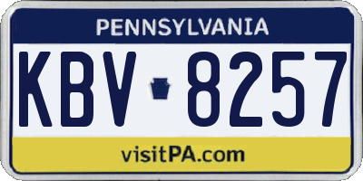PA license plate KBV8257