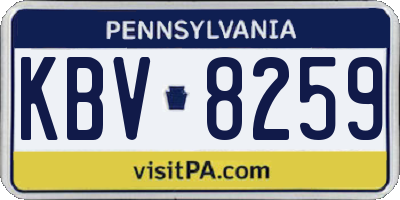 PA license plate KBV8259