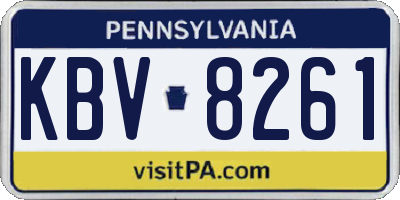 PA license plate KBV8261