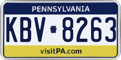 PA license plate KBV8263