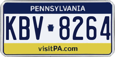 PA license plate KBV8264