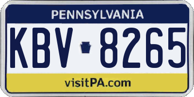 PA license plate KBV8265