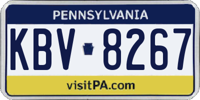 PA license plate KBV8267