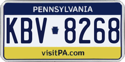 PA license plate KBV8268