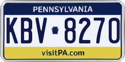 PA license plate KBV8270