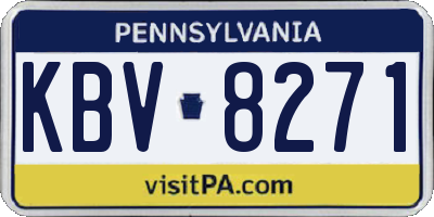 PA license plate KBV8271
