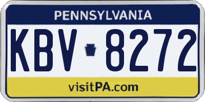PA license plate KBV8272