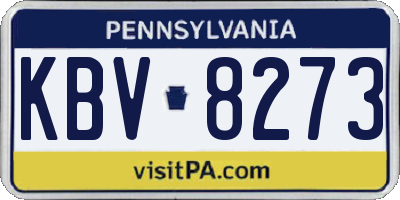 PA license plate KBV8273