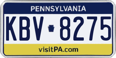 PA license plate KBV8275