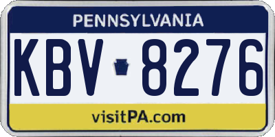 PA license plate KBV8276