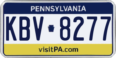 PA license plate KBV8277