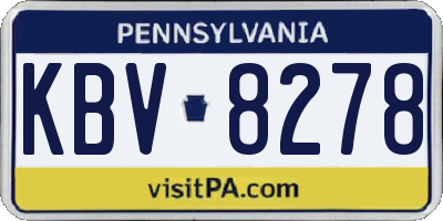 PA license plate KBV8278