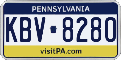 PA license plate KBV8280