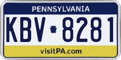 PA license plate KBV8281