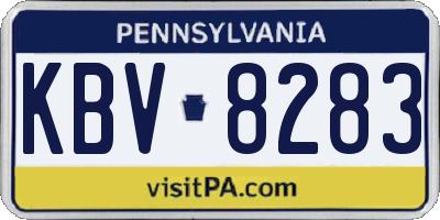 PA license plate KBV8283