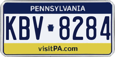 PA license plate KBV8284