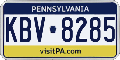 PA license plate KBV8285