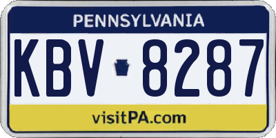 PA license plate KBV8287